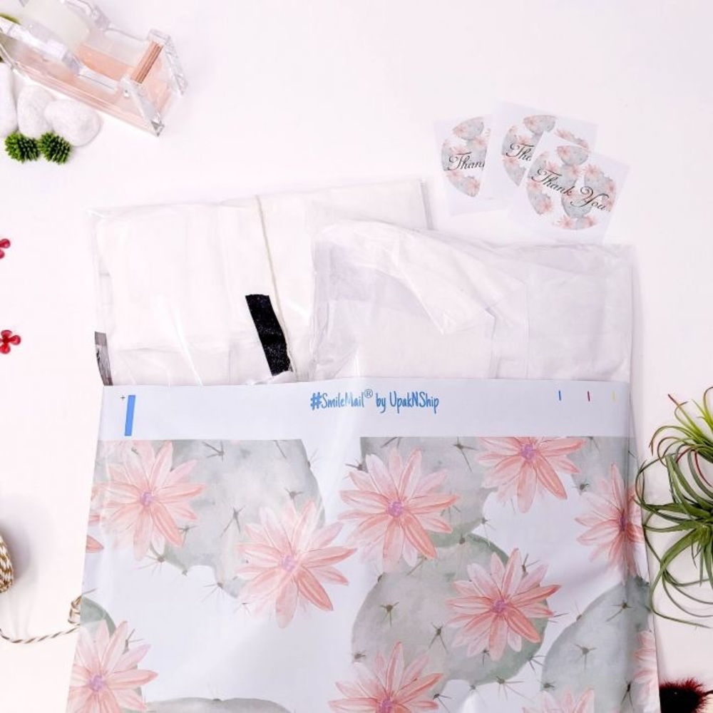 Flowering Cactus Poly Mailers 10x13 Pack of 25 - Picture 2 of 5